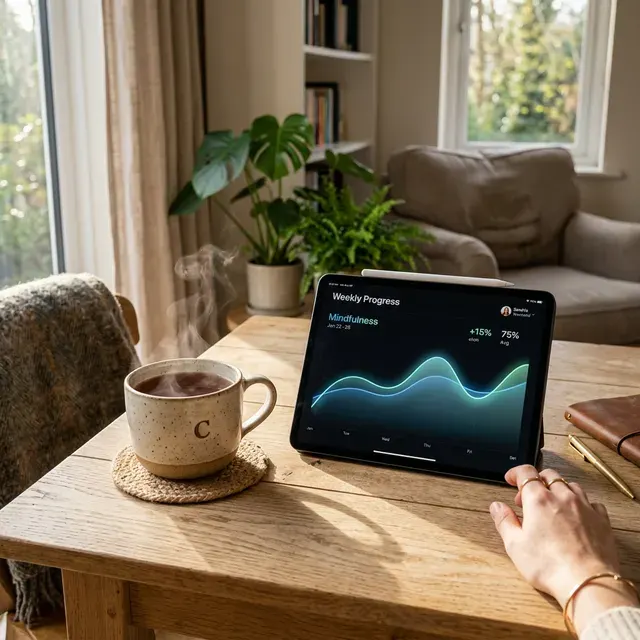 Relaxing morning coffee with a weekly sleep review